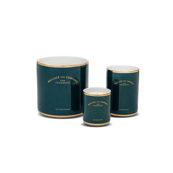 Vetiver Cedar Porcelain Candle