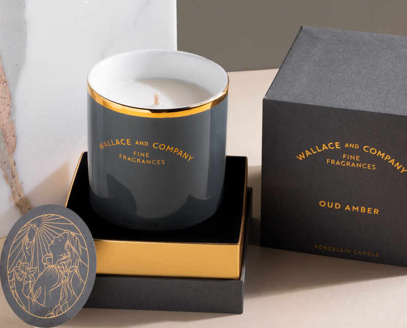 Oud Amber Porcelain Candle