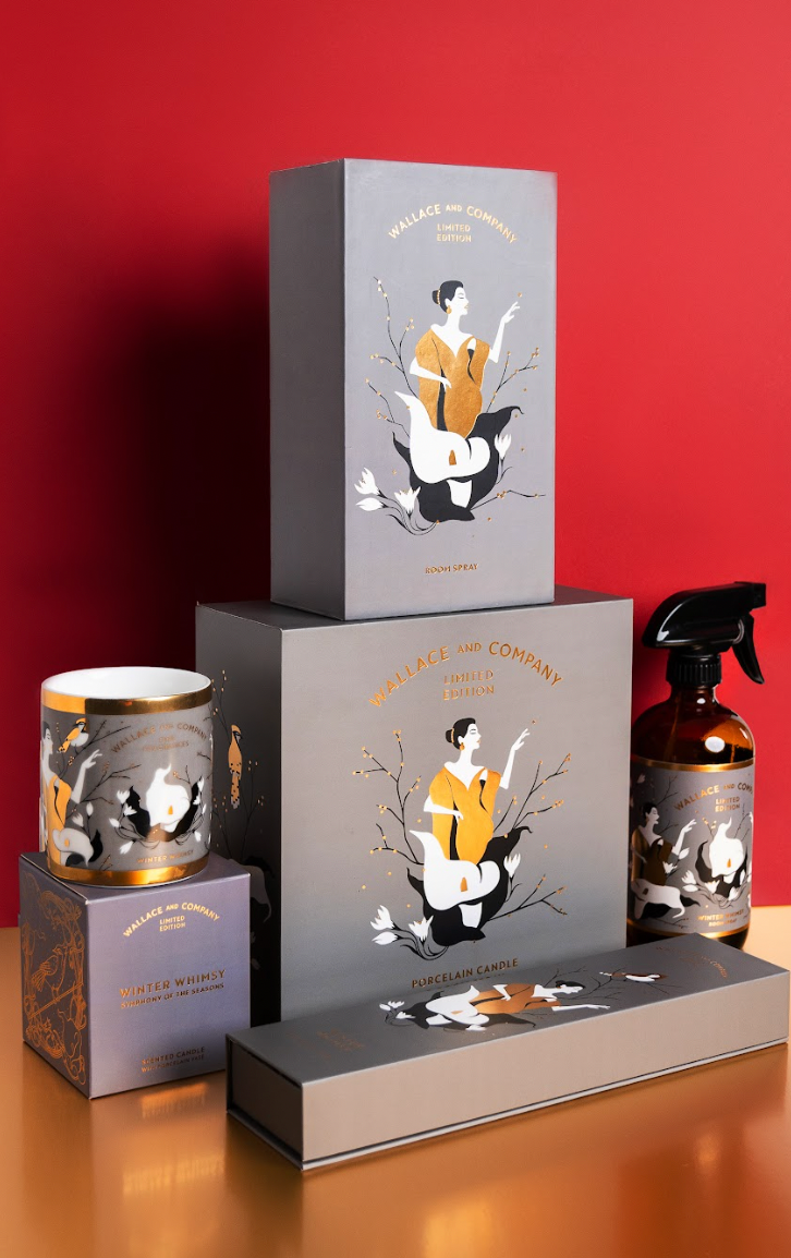 Winter Whimsy Room Spray & Porcelain Candle Set