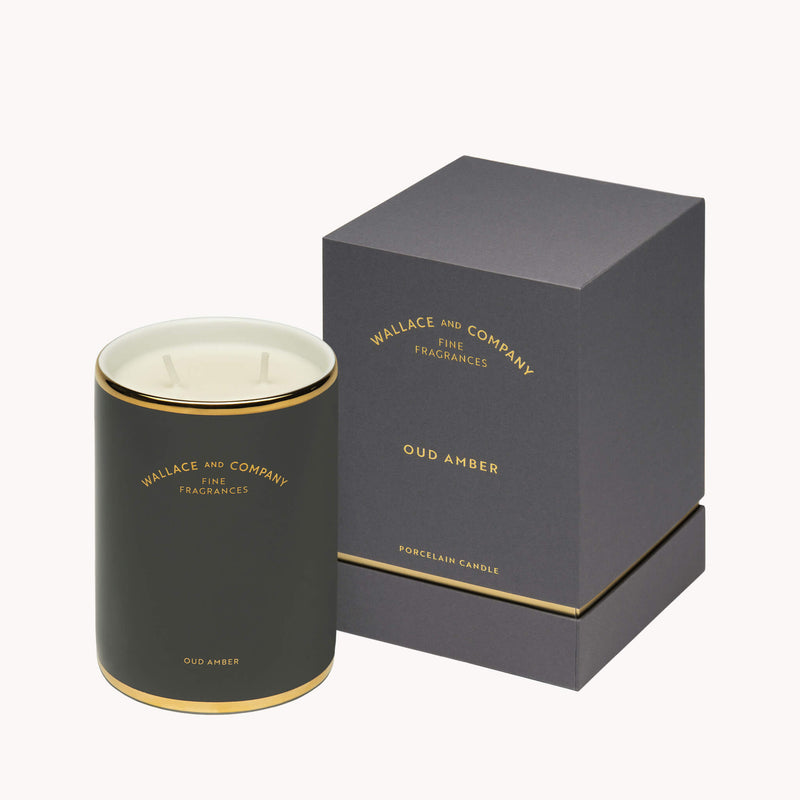 Oud Amber Porcelain Candle