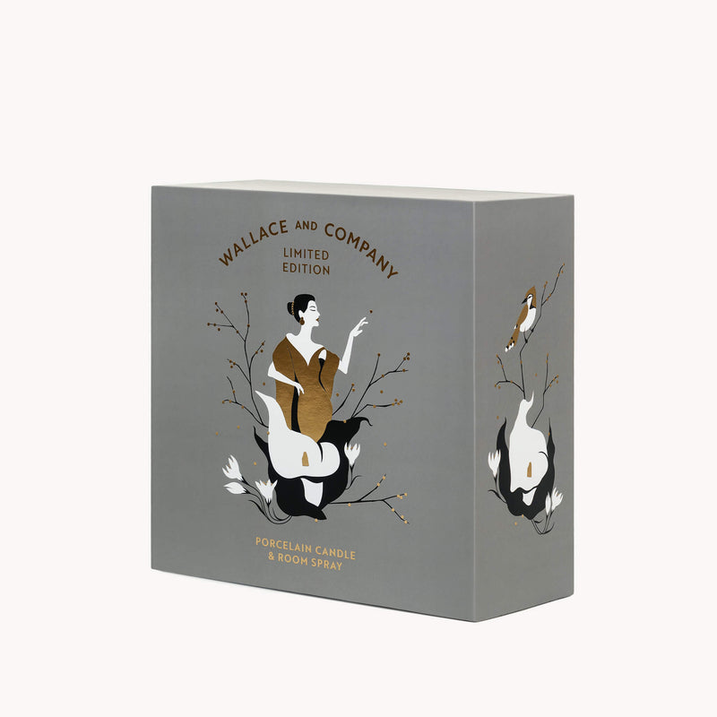 Winter Whimsy Room Spray & Porcelain Candle Set